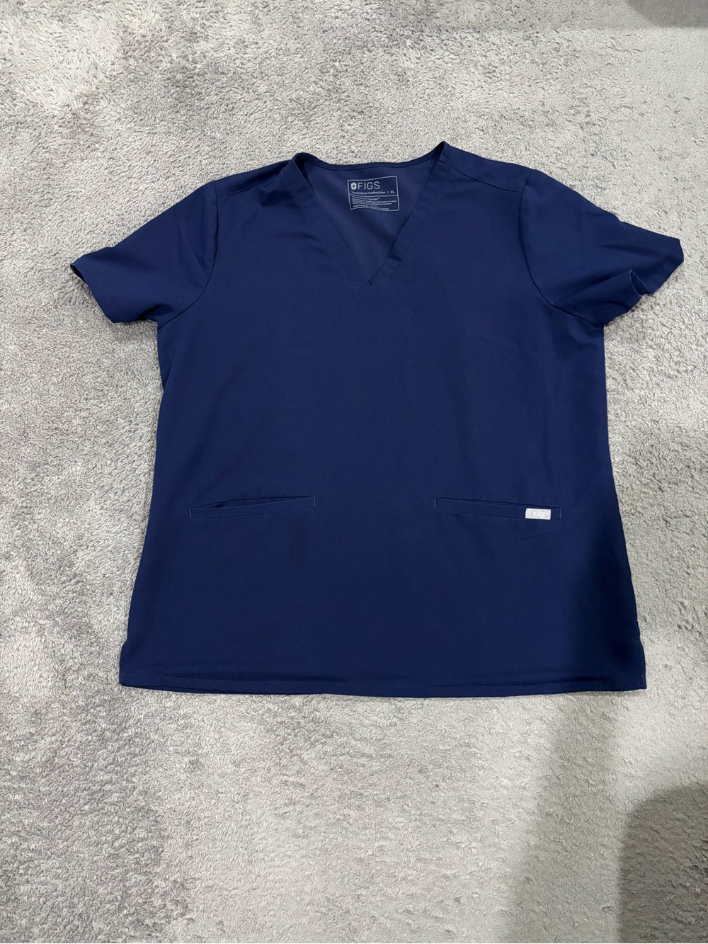XL FIGS Navy Blue Scrub Top
